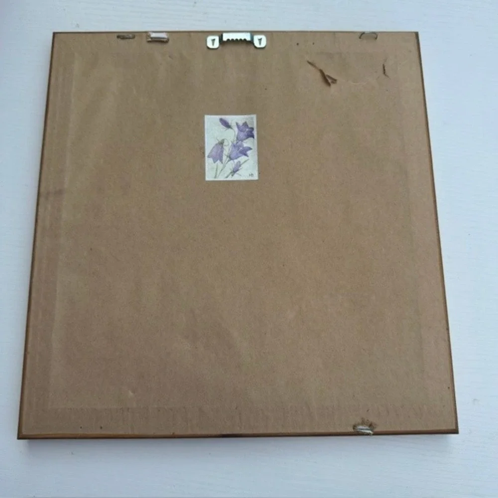 Vintage Signed Pressed Flower Art 1997 Wildflowers Cottagecore Framed 11x9